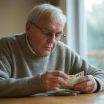 Pensioner counting money